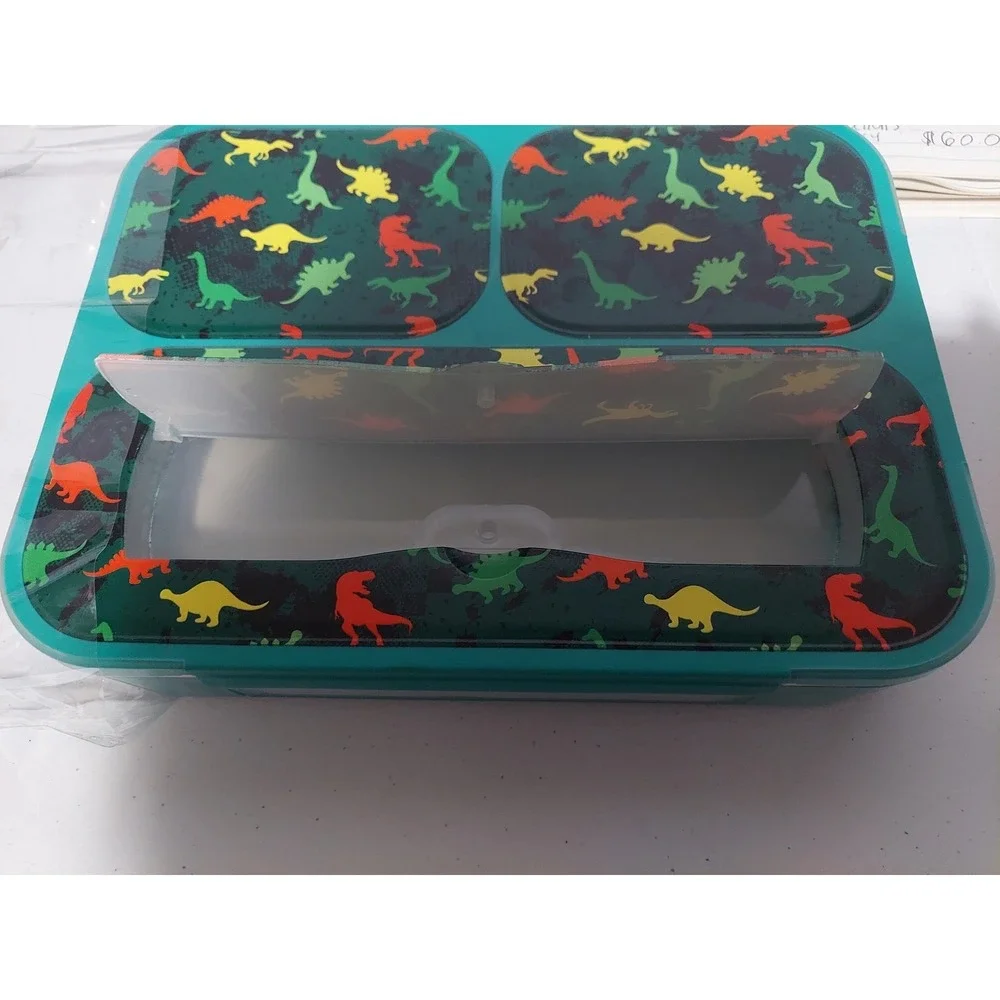 Dinosaur Kids Lunch‎ Box Set w/Water Bottle, Container, Spoon, Fork, Bento